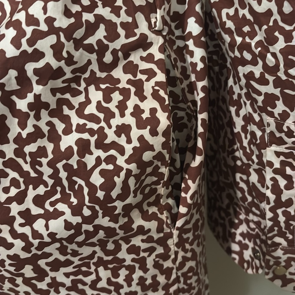Diane By Diane Von Furstenberg Shirt Dress Abstract Print Brown size 6 - Picture 7 of 9